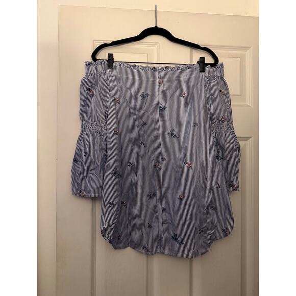 White House Black Market Off Shoulder Shirt Size Small - Picture 3 of 7